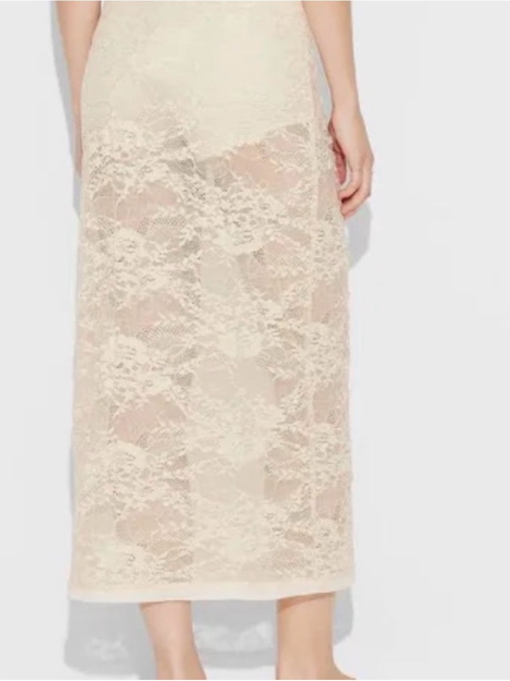 Boho Wild fable Cream Lace Midi Skirt - Picture 2 of 6